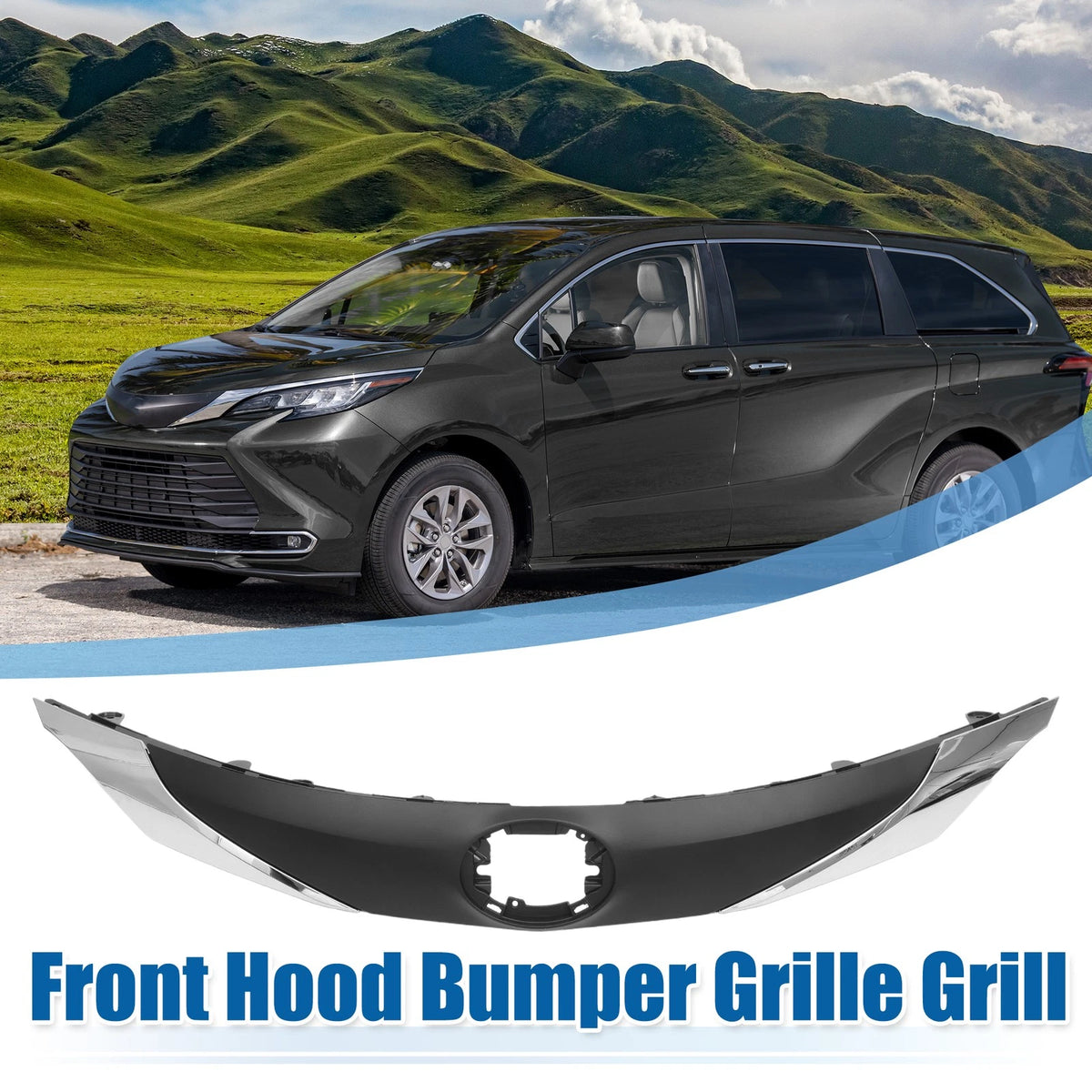 Front Hood Bumper Grille Grill Replacement for Toyota Sienna (2011–2020)