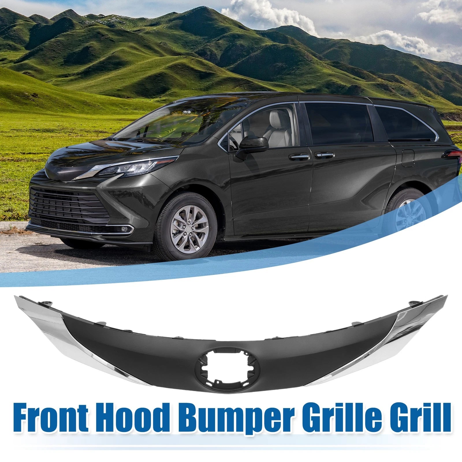 Front Hood Bumper Grille Grill Replacement for Toyota Sienna (2011–2020)