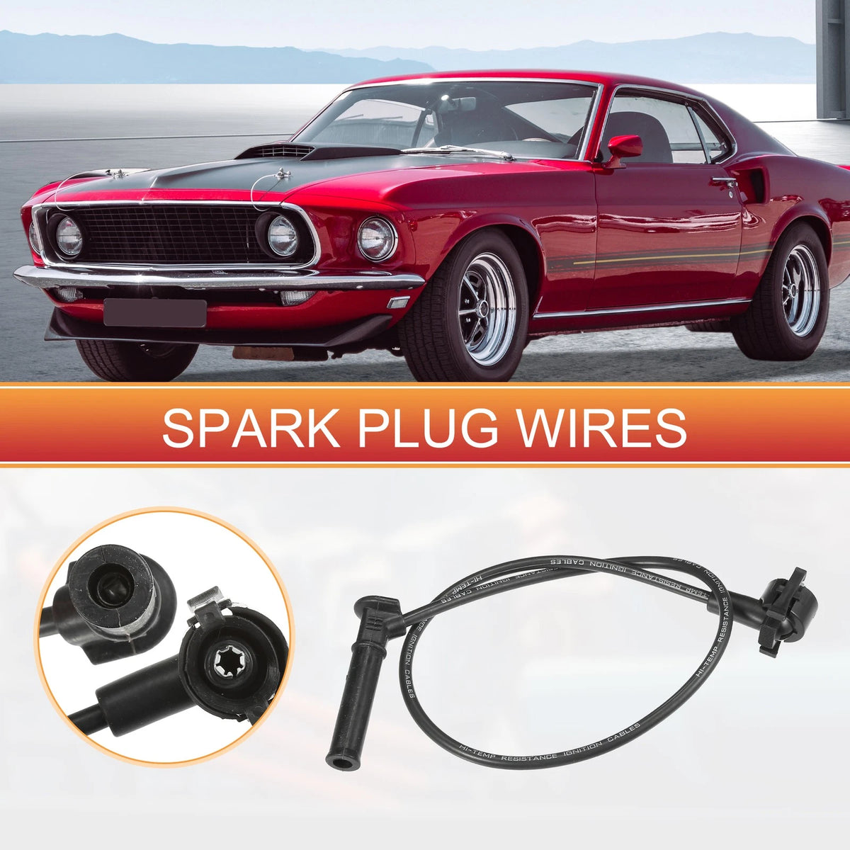 6X Spark Plug Wire Ignition Coil Cable No.5U3Z12259AA for Ford Mustang