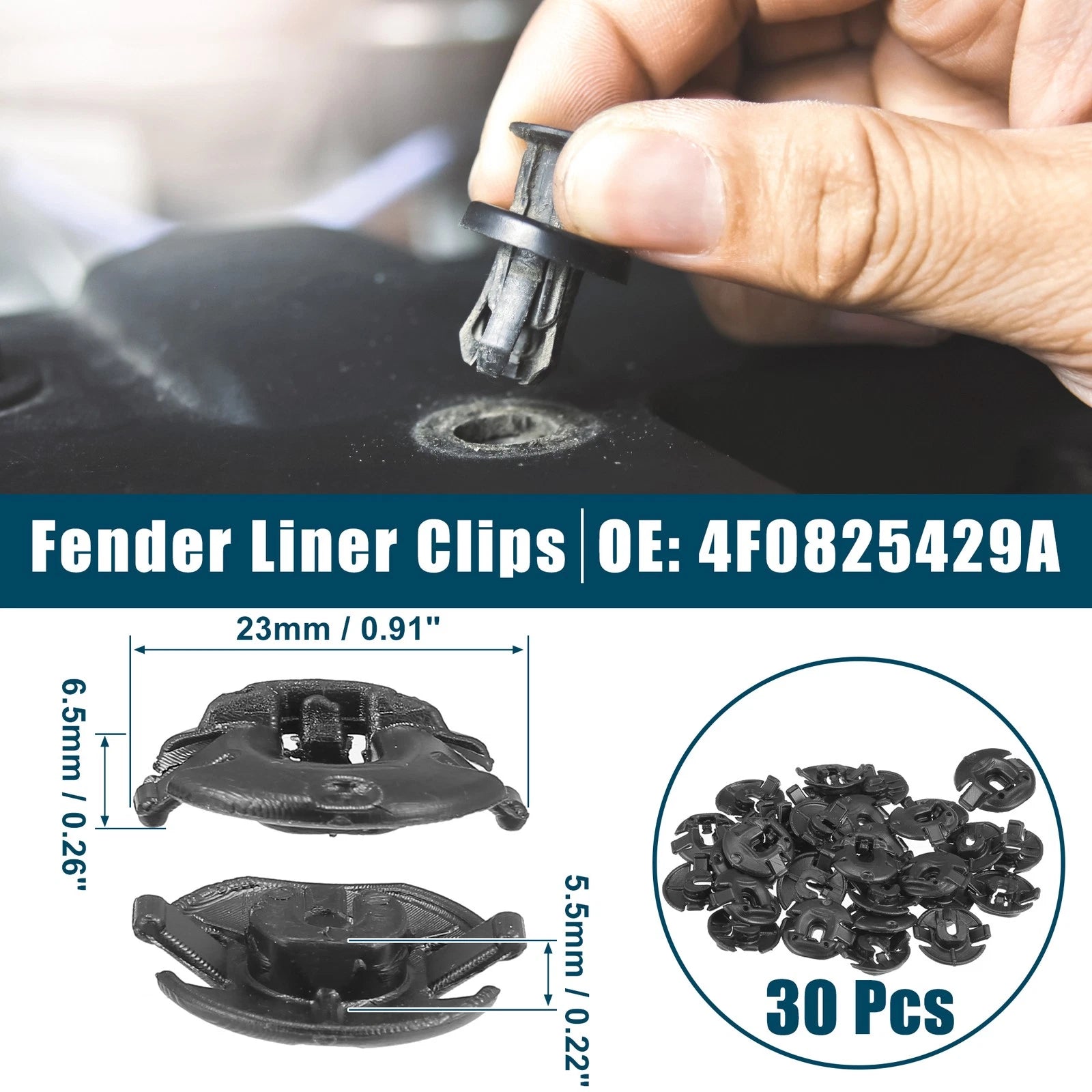 Fender Liner Clips Replacement for Audi A4 (2008–2016) 30 Pack