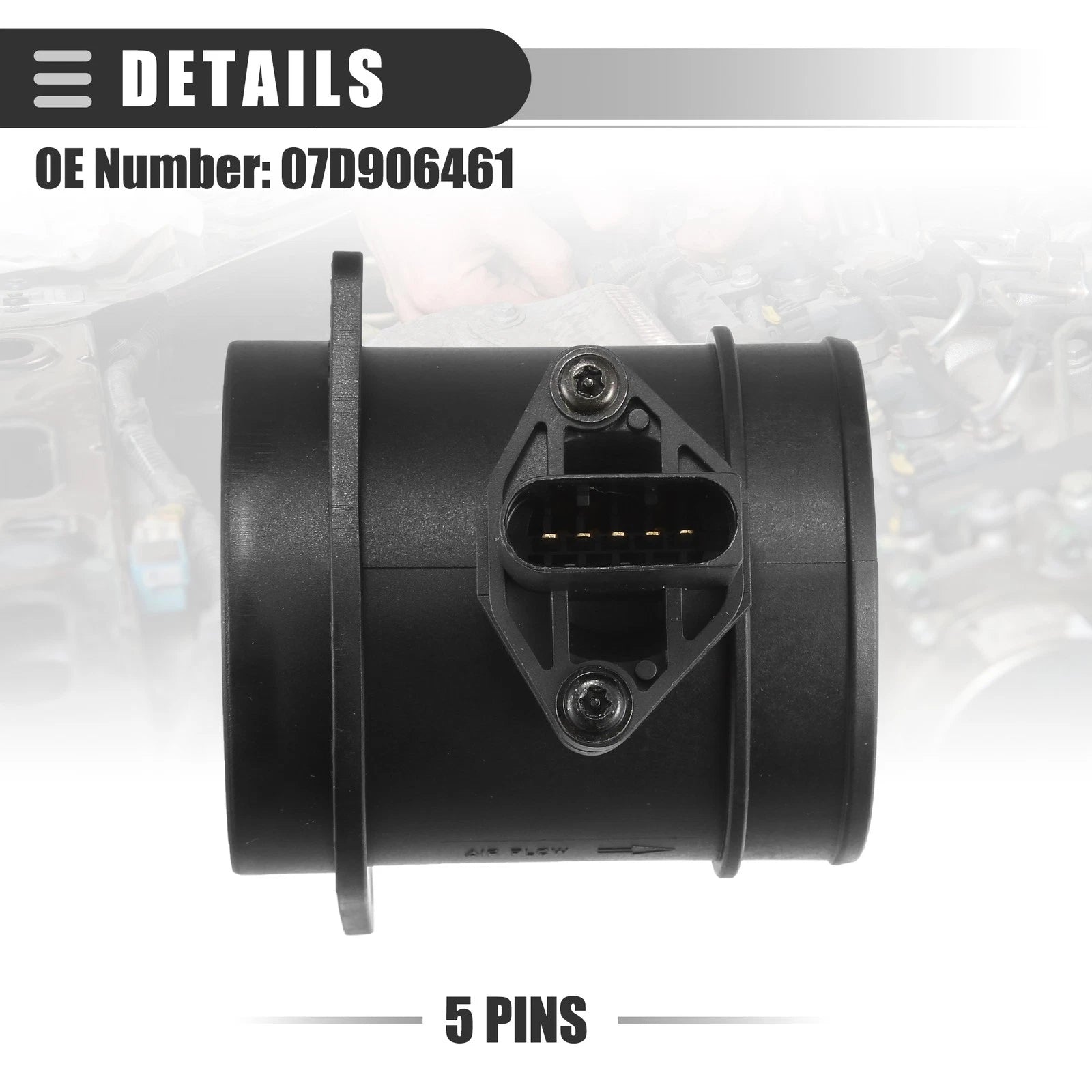 Air Flow Sensor Meter for Audi A3, Volkswagen (2006–2009) No. 07D906461