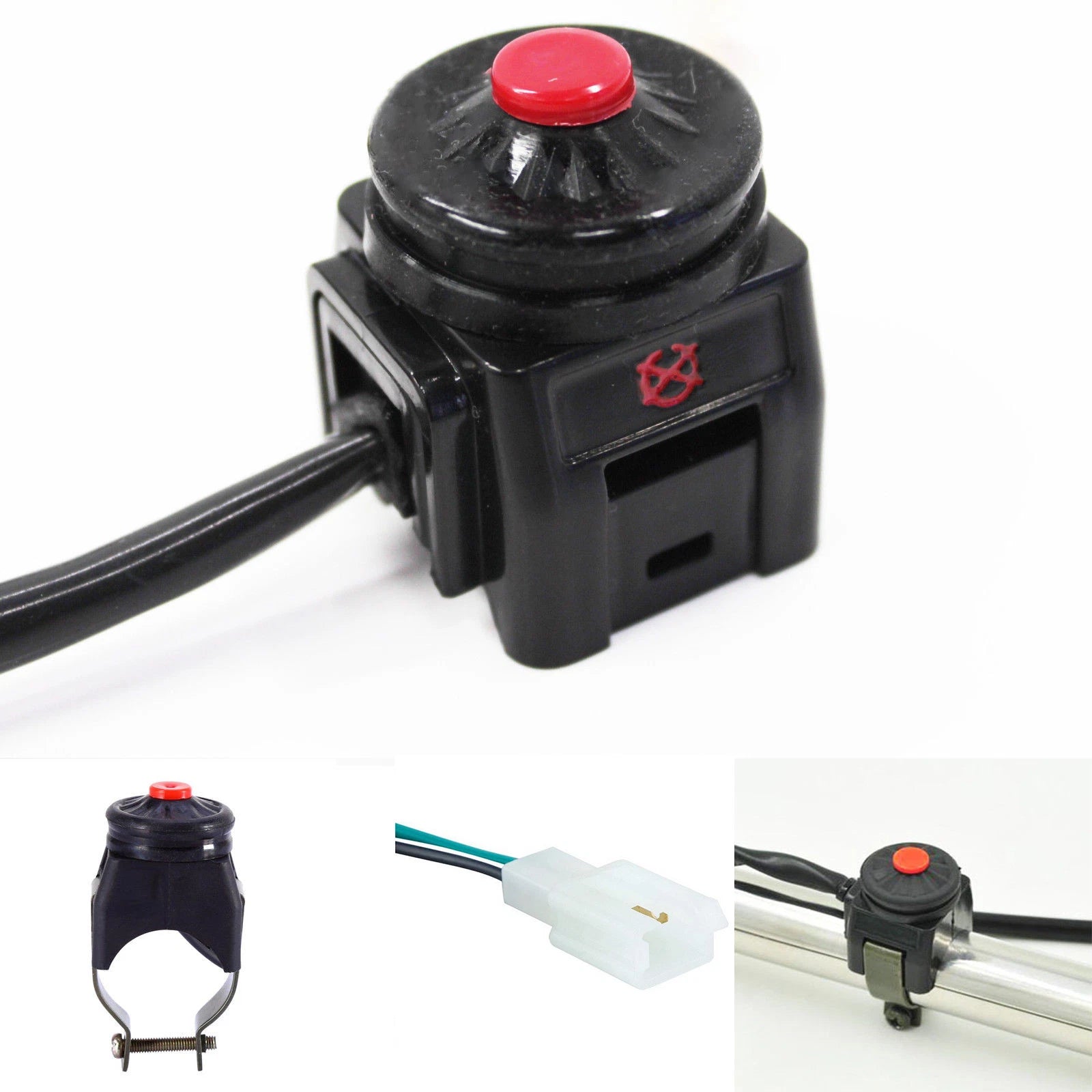 Universal 7/8" 22mm Motorcycle ATV Starter On Off Button Kill Switch