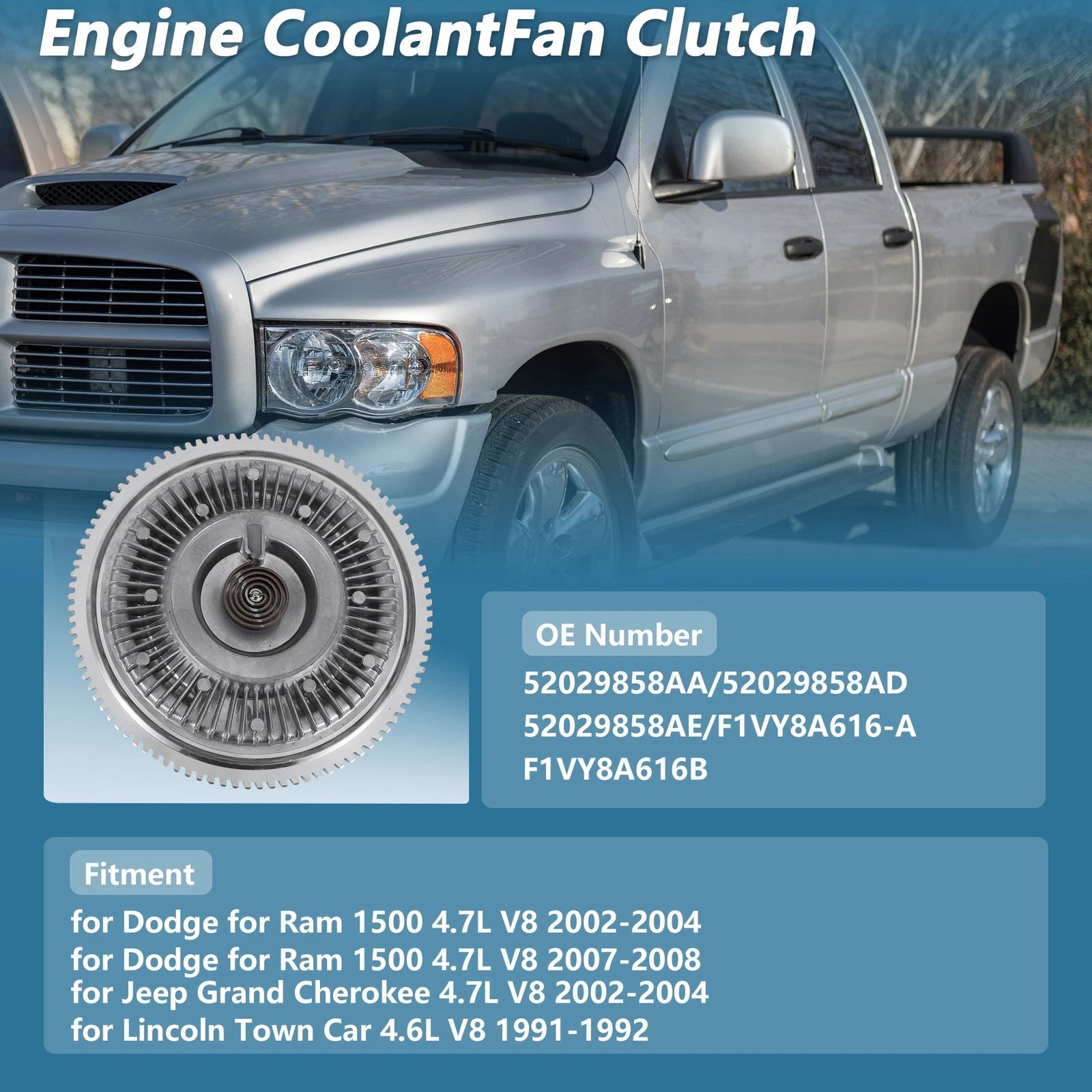 Engine Cooling Fan Clutch Replacement for Dodge Ram 1500 4.7L V8 (2002–2004)