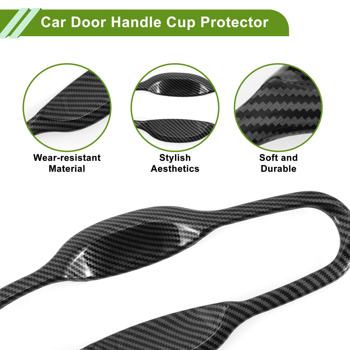 Car Door Handle Cup Protector Kit for Toyota Camry (2018–2024) Carbon Black