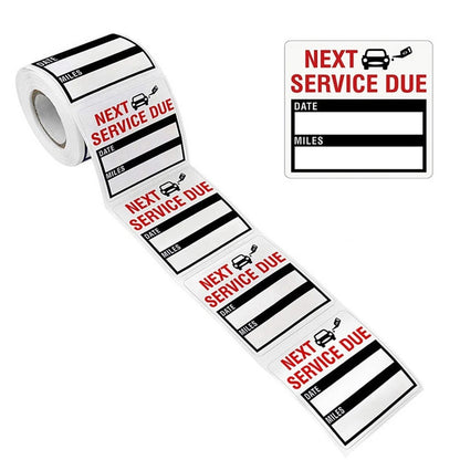 Oil Change Service Reminder Stickers 1 Roll Brand New High Quality
