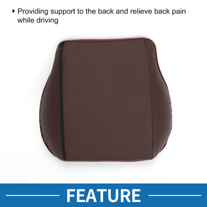 Lumbar Cushion for Car Seat - Memory Foam Support (36x39.5x9cm) Brown