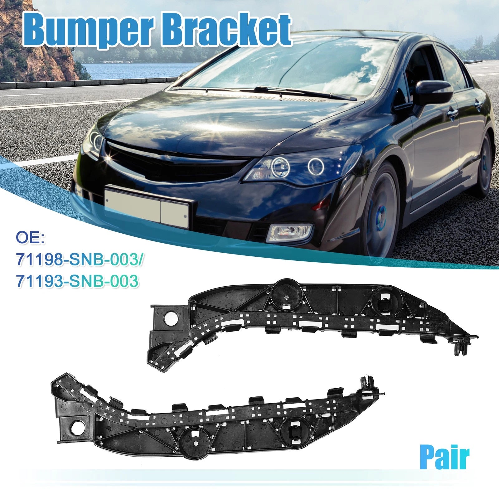 Front Left Right Bumper Brackets Replacement for Honda Civic (2005–2011)