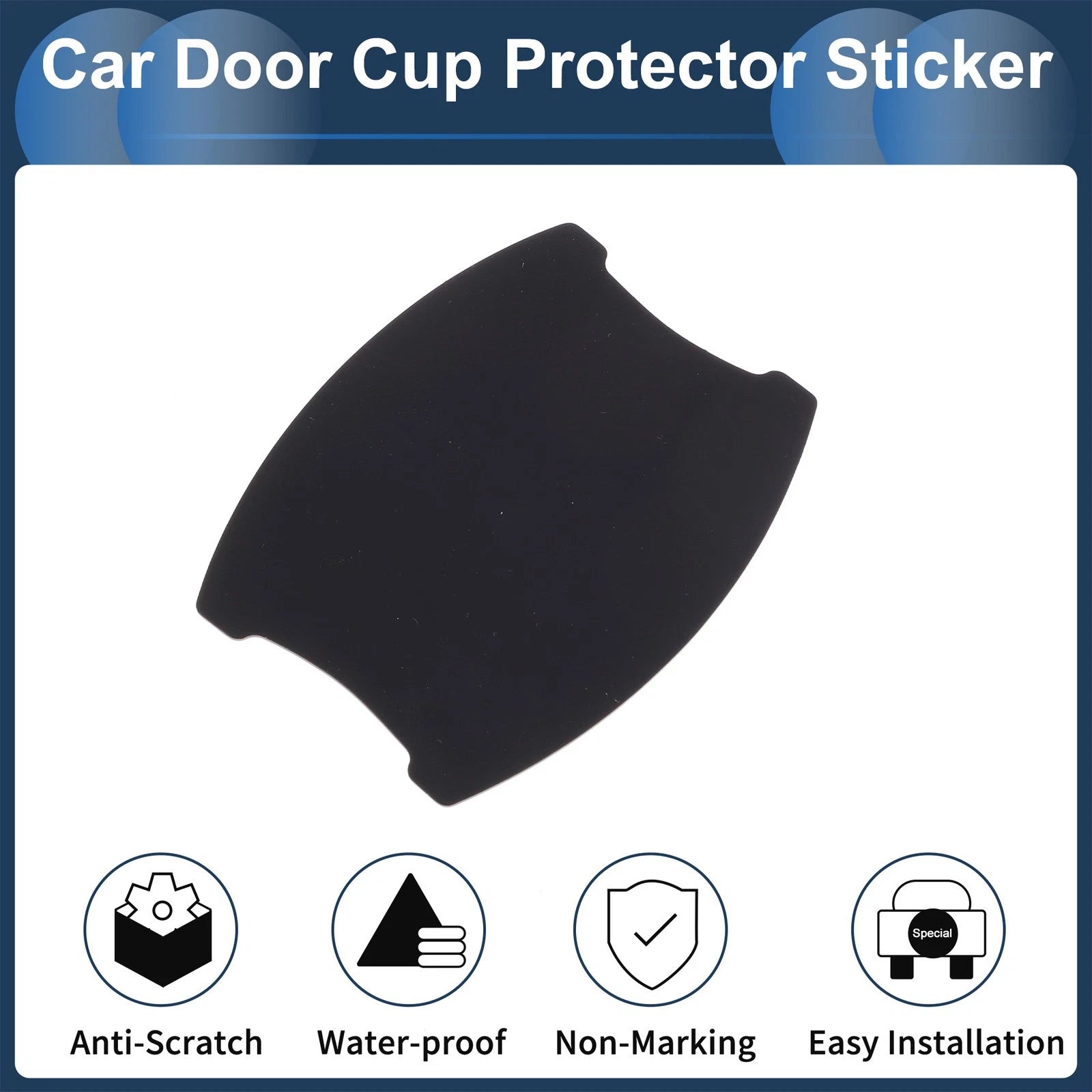Car Door Handle Scratch Protector for (68x85mm, Black)