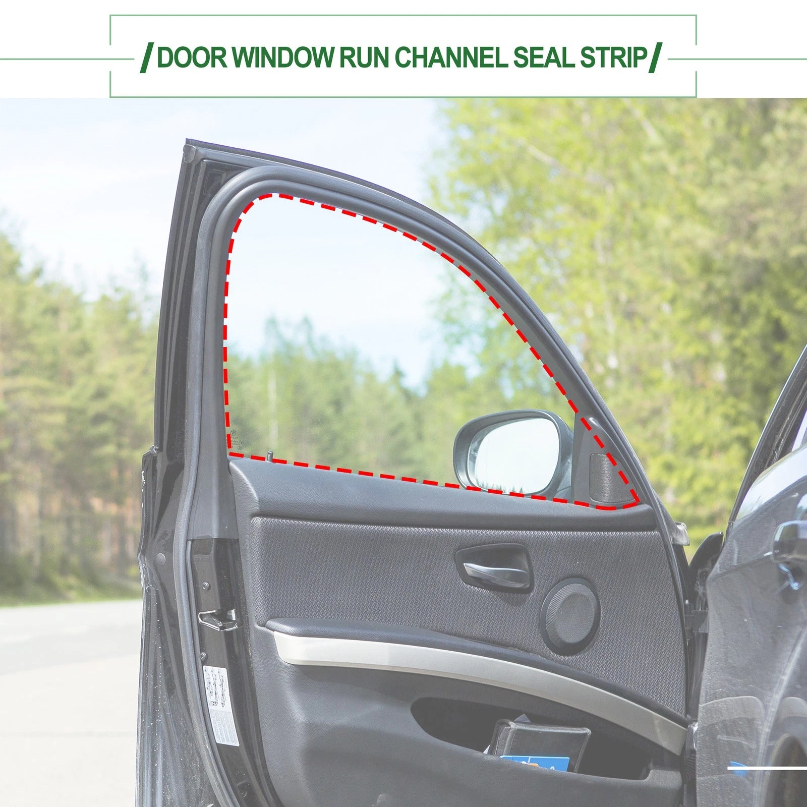 Front Left Door Window Run Channel Seal Strip for Honda Civic (2001–2005)