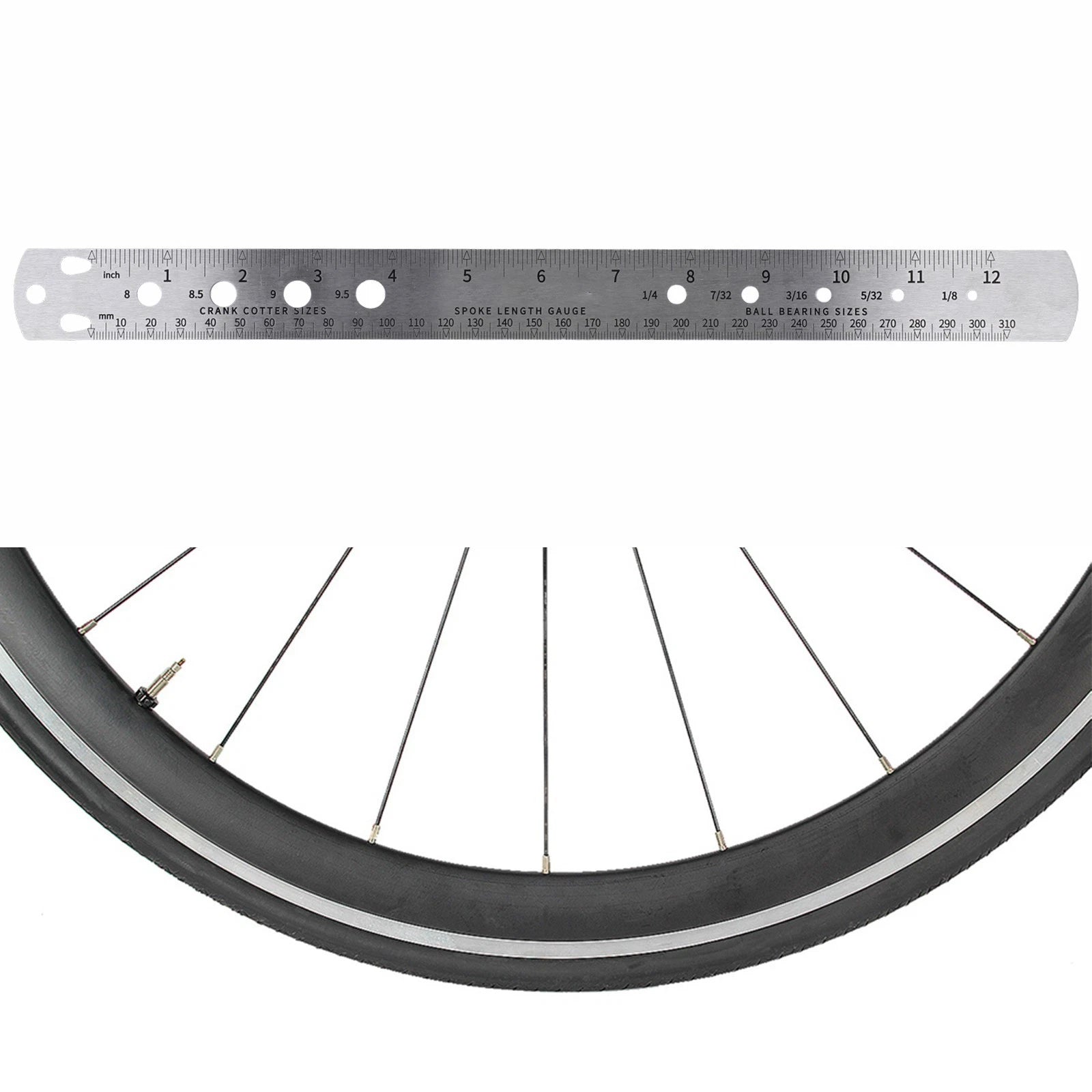 Spoke Length Measuring Tool for Crank Lock Set Screw Diameter