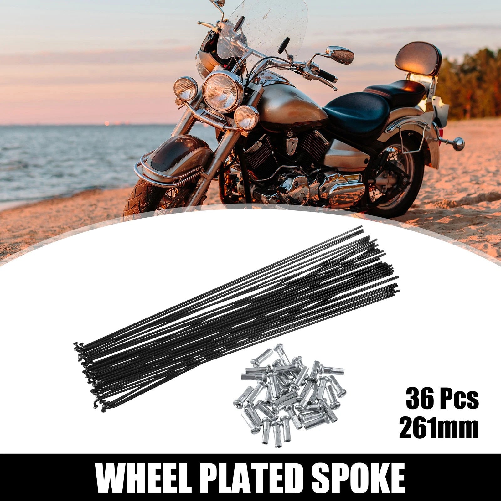 Bicycle Spokes and Nipples Kit 14G 261mm for Most Bikes (Most Models)