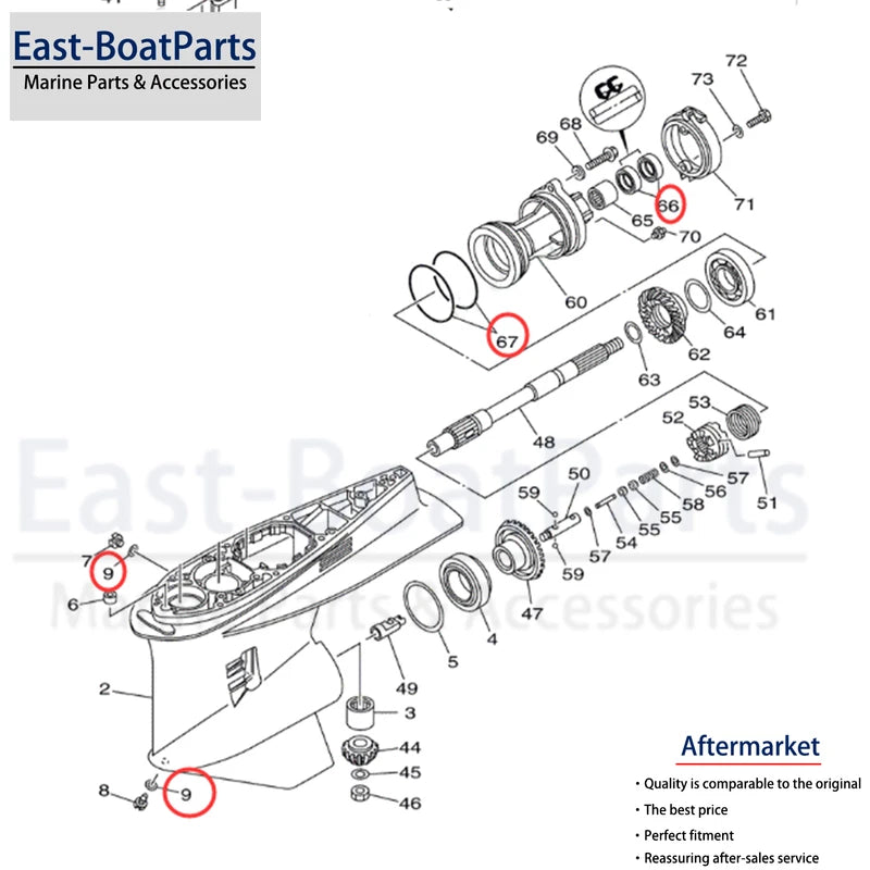 Lower Unit Repair Seal Kit for Yamaha 2-Stroke 200-225HP (Most Models)