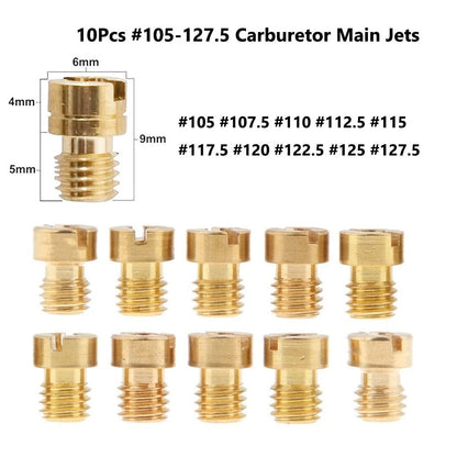 10Pc Carb Main Jet #105-#127.5 for Kawasaki Suzuki (N102.221)