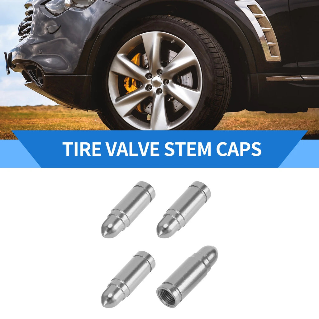 Tire Valve Stem Caps Replacement for Car SUV Bike RV 4 Pack