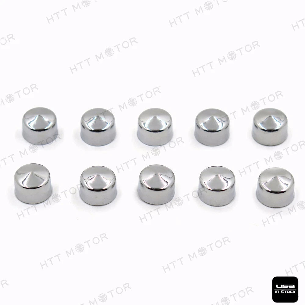 10 Piece Chrome Allen Socket Bolt Cap Dress Kit for Harley