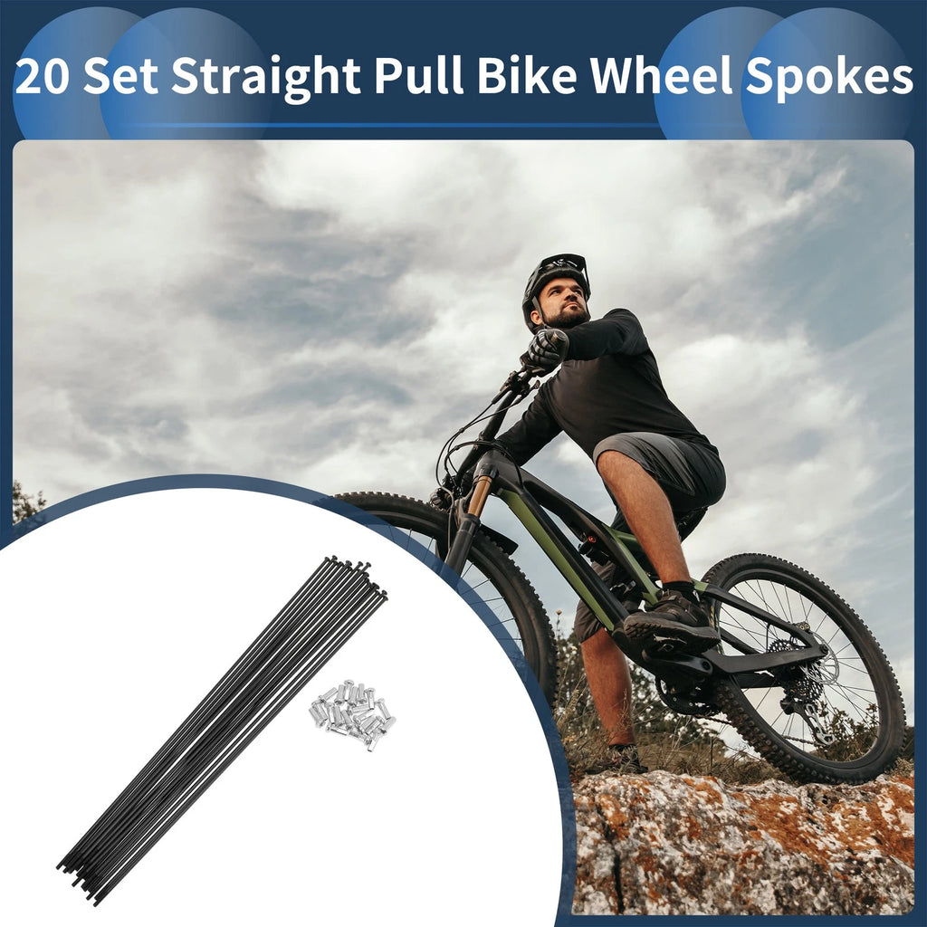 Bike Spoke Set 14G Straight Pull 239mm Carbon Steel for Black (2000–2000)
