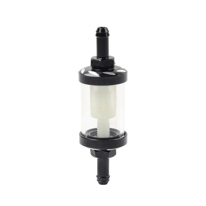 Inline Reusable Motorcycle Gas Fuel Filter 8MM 5/16 Black