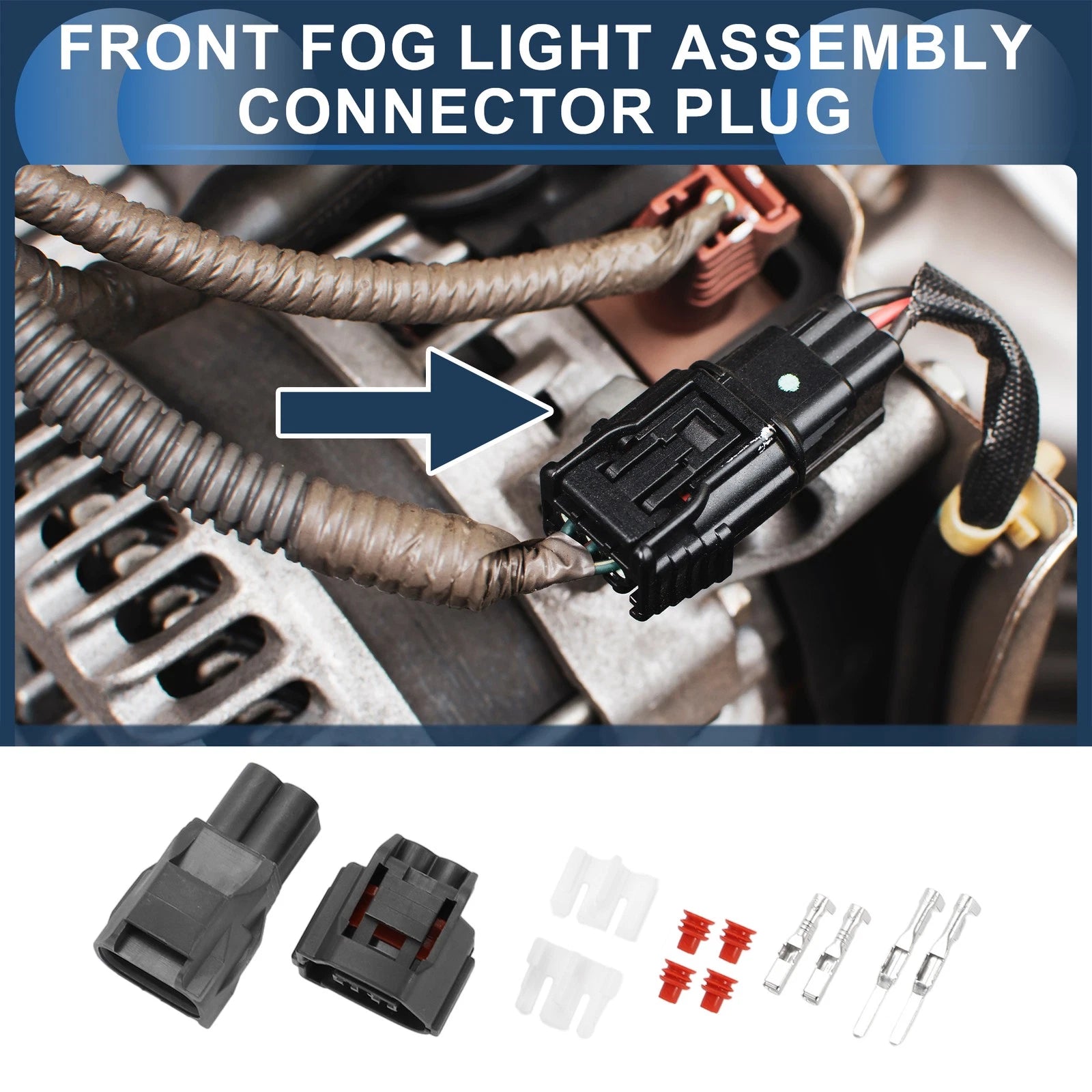 2 Pin Front Fog Light Connector Plug Replacement for Chevrolet (2005–2026)