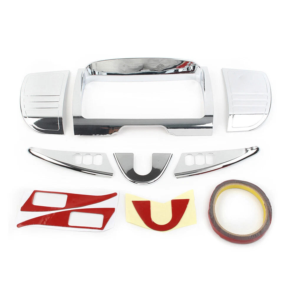 Tri Line Gauge Stereo Accent Set For Harley Touring Electra Glide 2014-22 Chrome