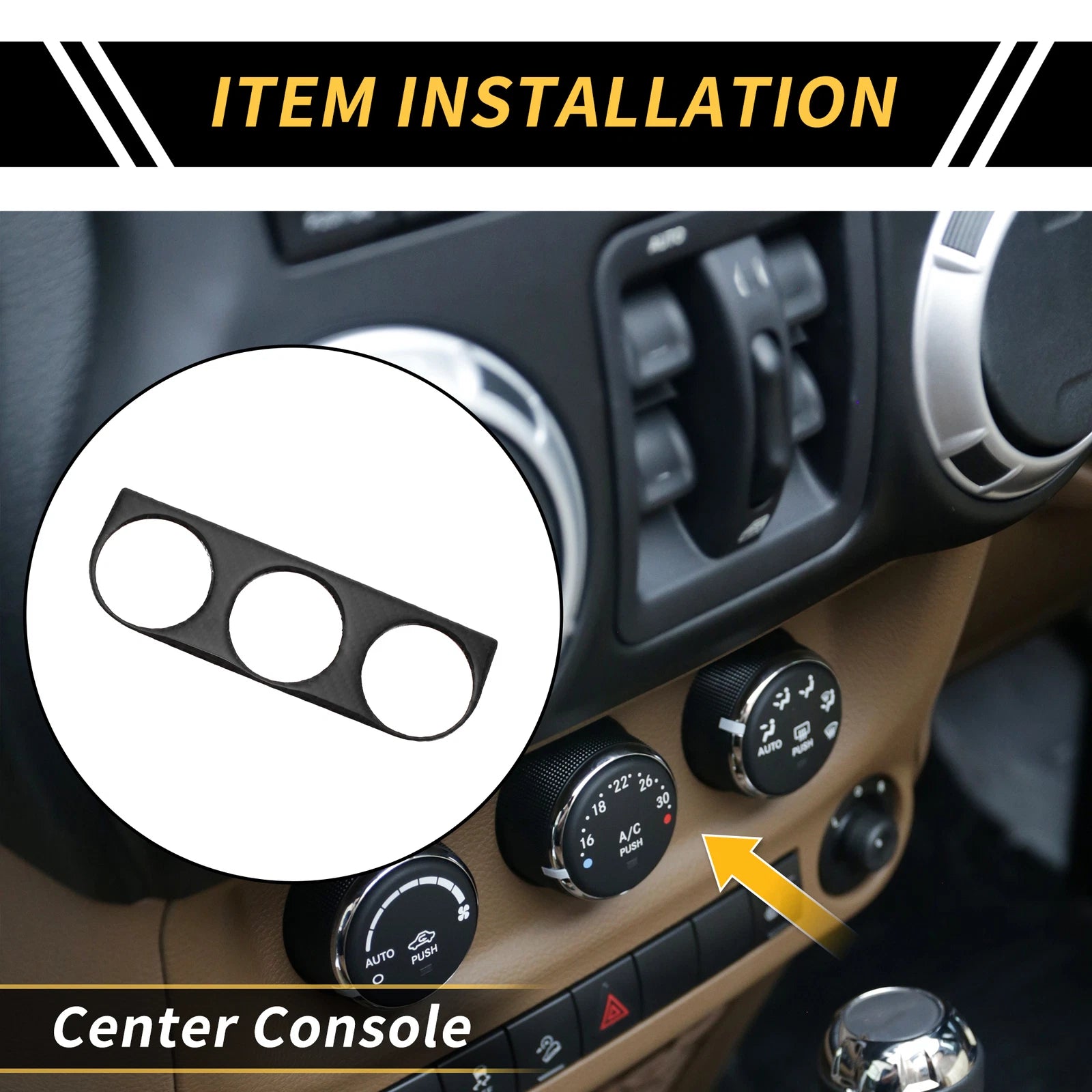 Console AC Switch Button Control Cover Trim for Jeep Wrangler JK (2007–2018)
