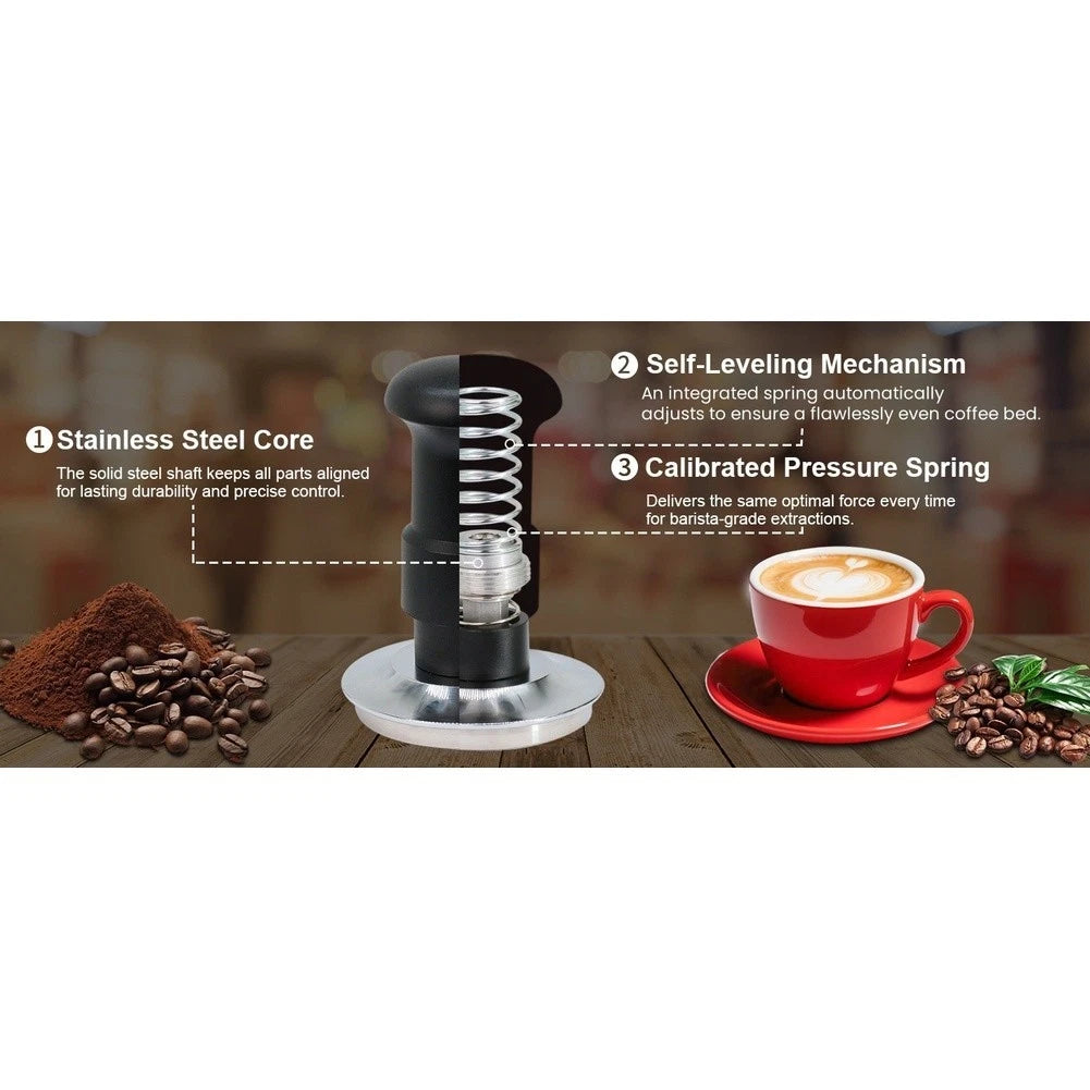 304 Stainless Steel Dual Spring Tamper for Espresso (30lb Pressure)