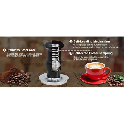 304 Stainless Steel Dual Spring Tamper for Espresso (30lb Pressure)