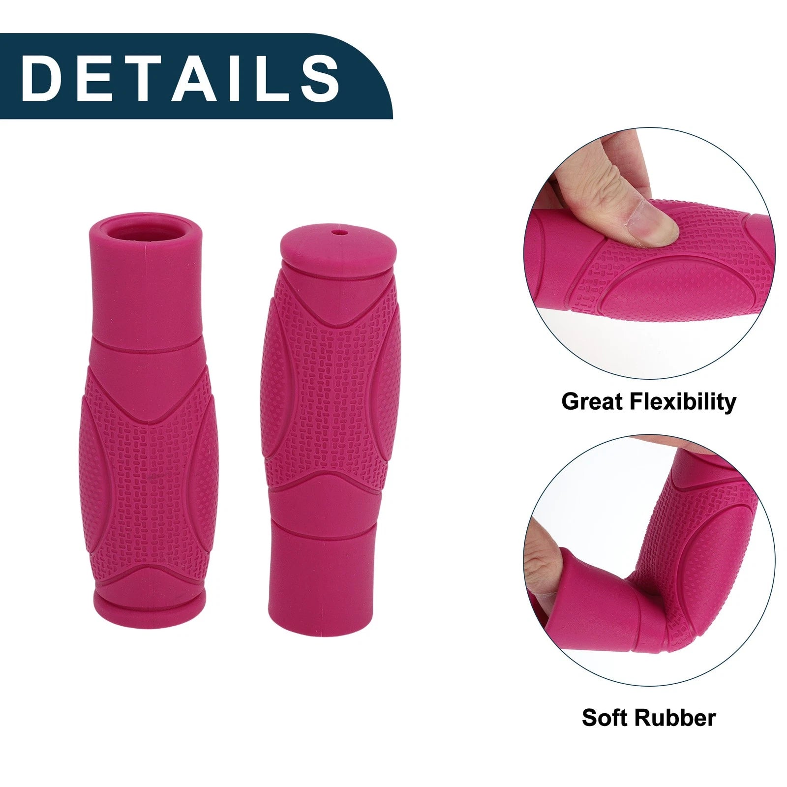 Bike Handlebar Grip Covers 125mm Lightweight MTB End Grips Protector Pink 1 Pair