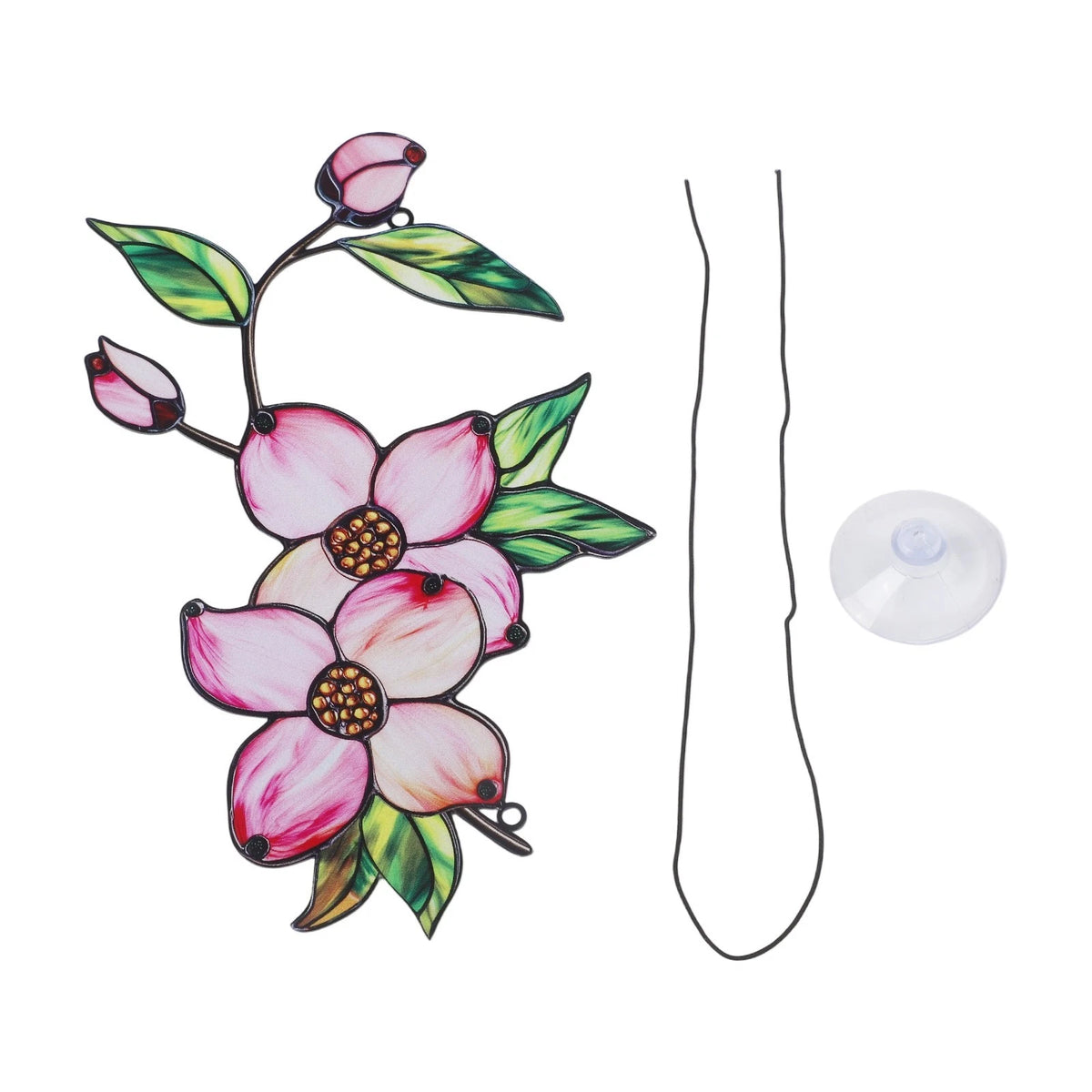 Colorful Flower Metal Wall Hanging with Suction Cup Display