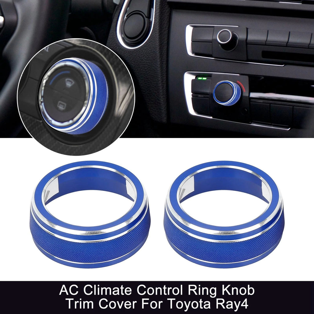 2pc AC Climate Control Knob Ring Trim Cover for Toyota RAV4 (2019–2021)