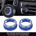 2pc AC Climate Control Knob Ring Trim Cover for Toyota RAV4 (2019–2021)