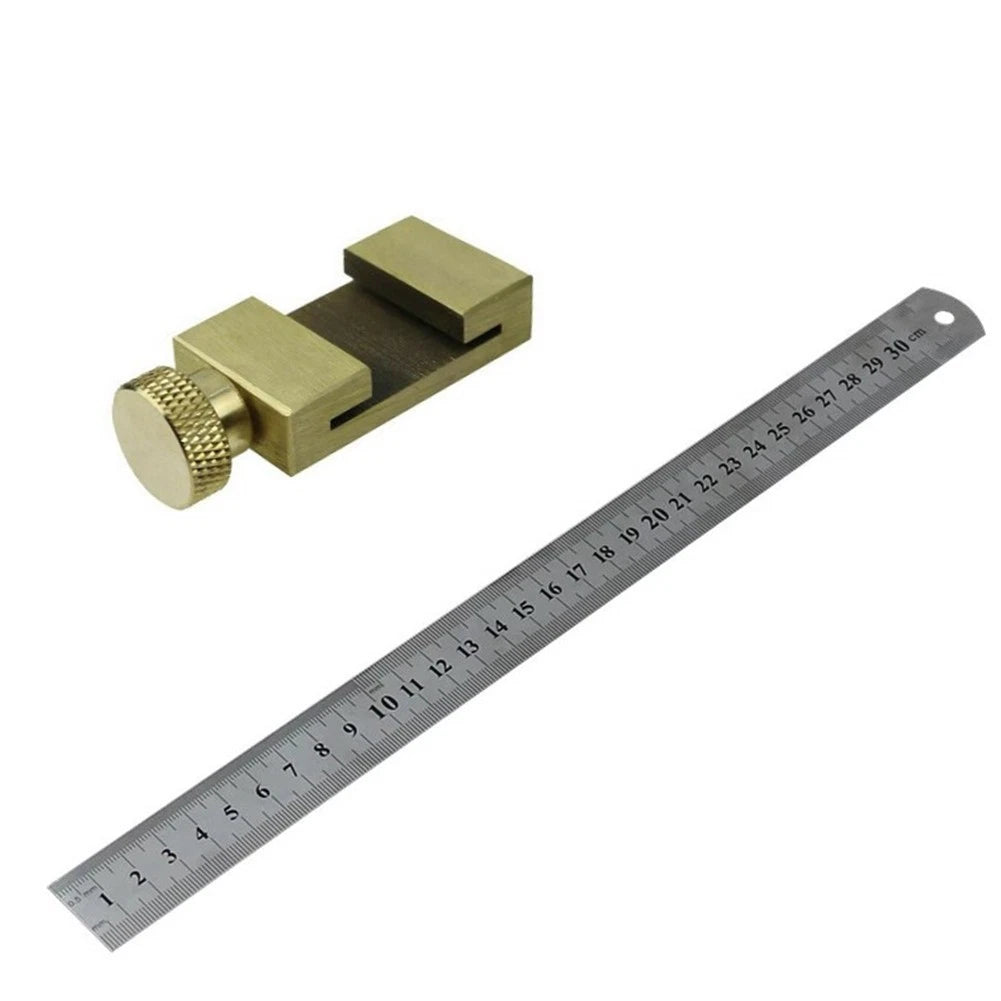 Brass Angle Scriber with 30cm Steel Ruler for Woodworking (2023)