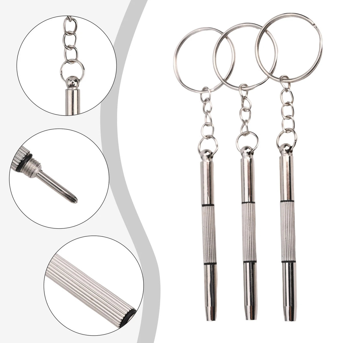 Portable Eyeglass Repair Tool Set with Cross & Flat Head Screwdrivers