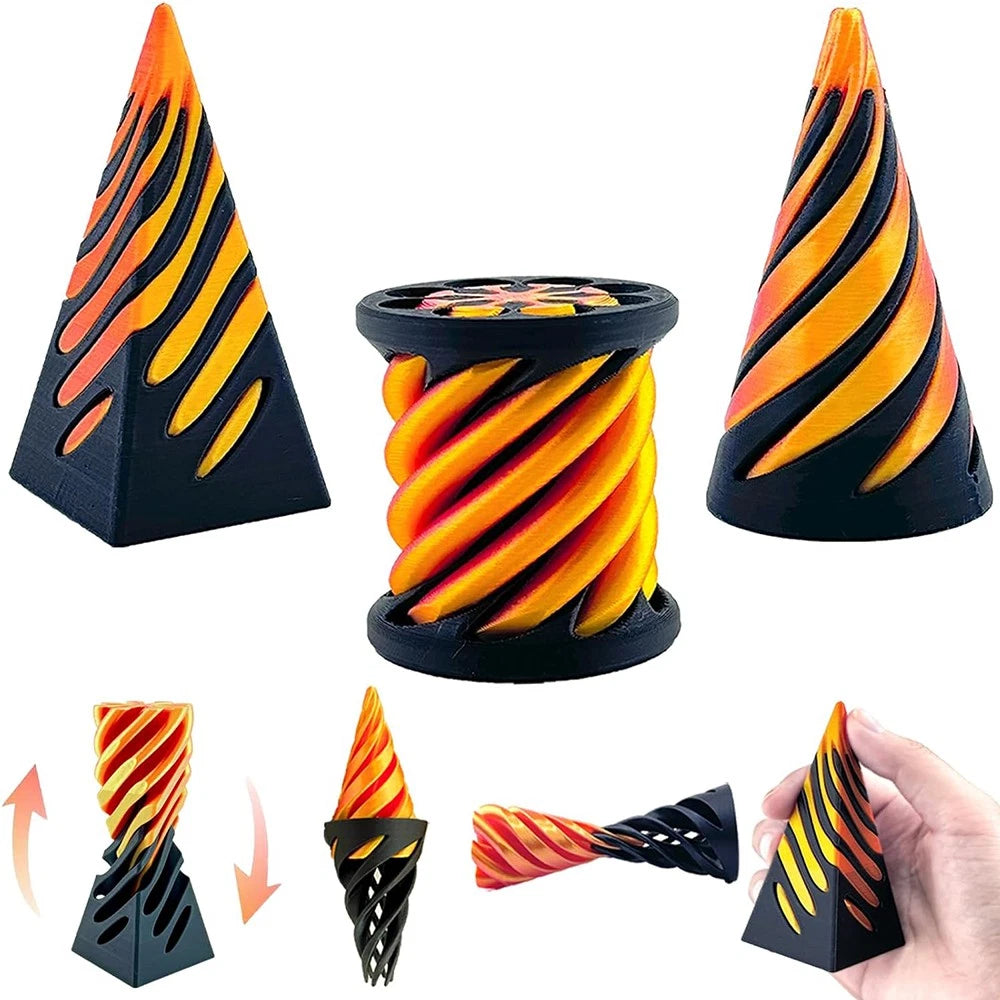 3pcs Impossible Cone Mini Vortex Thread Illusion Desktop Decoration for Relaxing