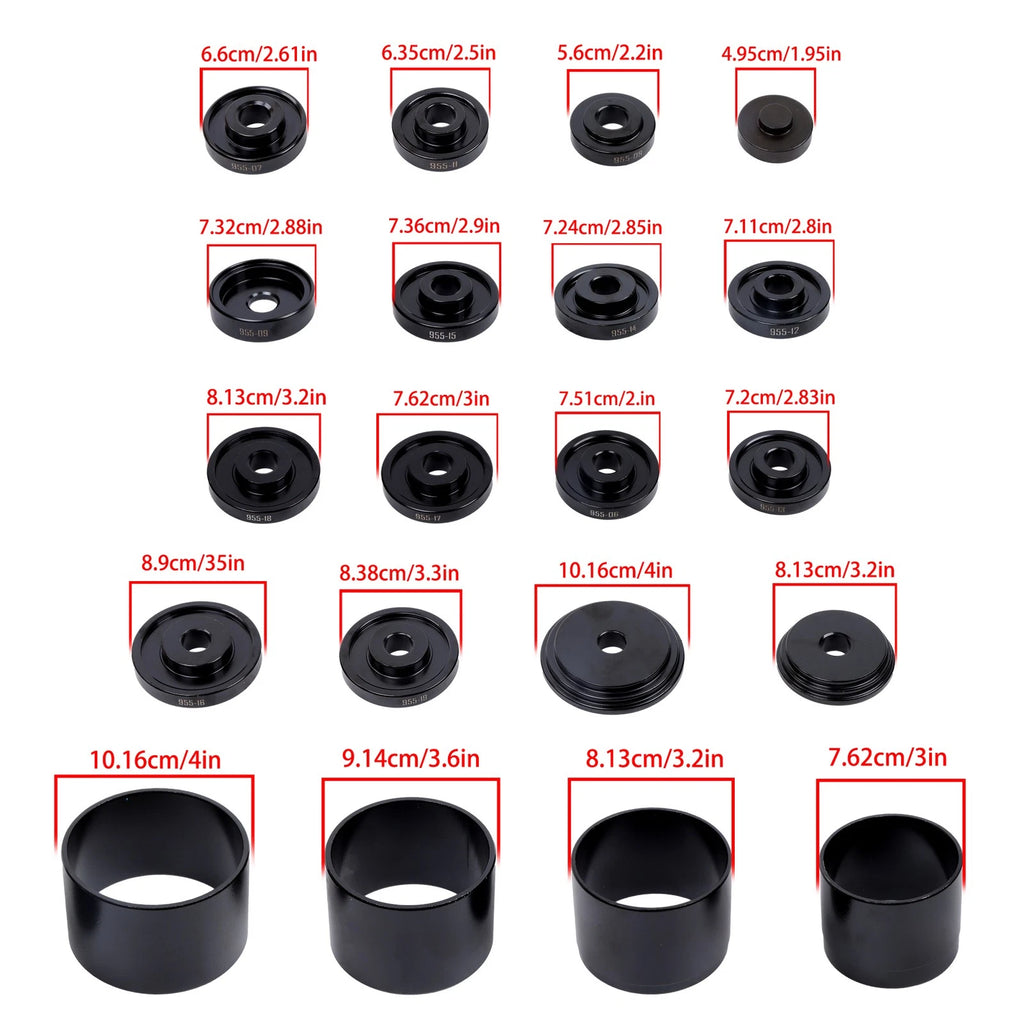 25-Piece Pneumatic Master Front Wheel Drive Bearing Adapter Tools Kit