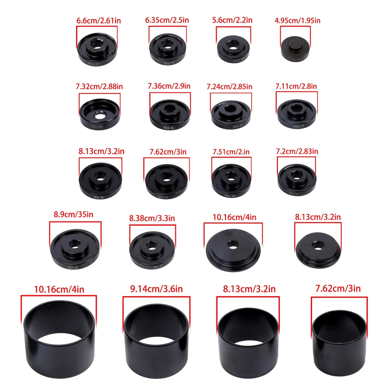 25-Piece Pneumatic Master Front Wheel Drive Bearing Adapter Tools Kit