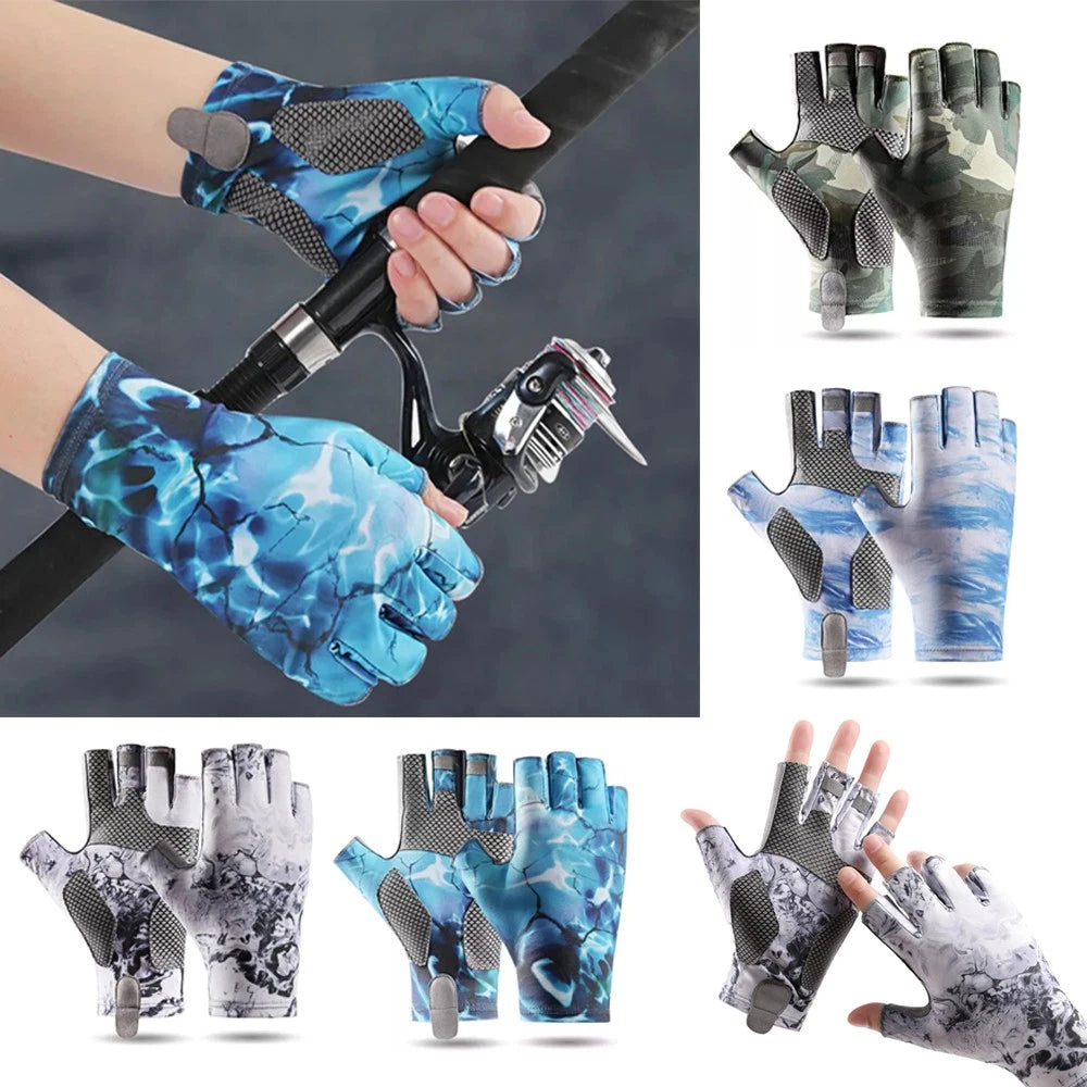 Fishing Gloves for Unisex (UPF 50+, Fingerless, Non-Slip Grip)