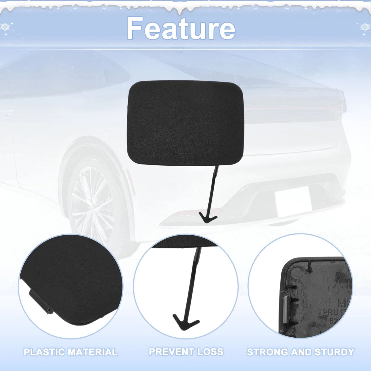 Left Rear Tow Hook Cover Cap for Toyota Yaris (2003–2005) No. 5272152010