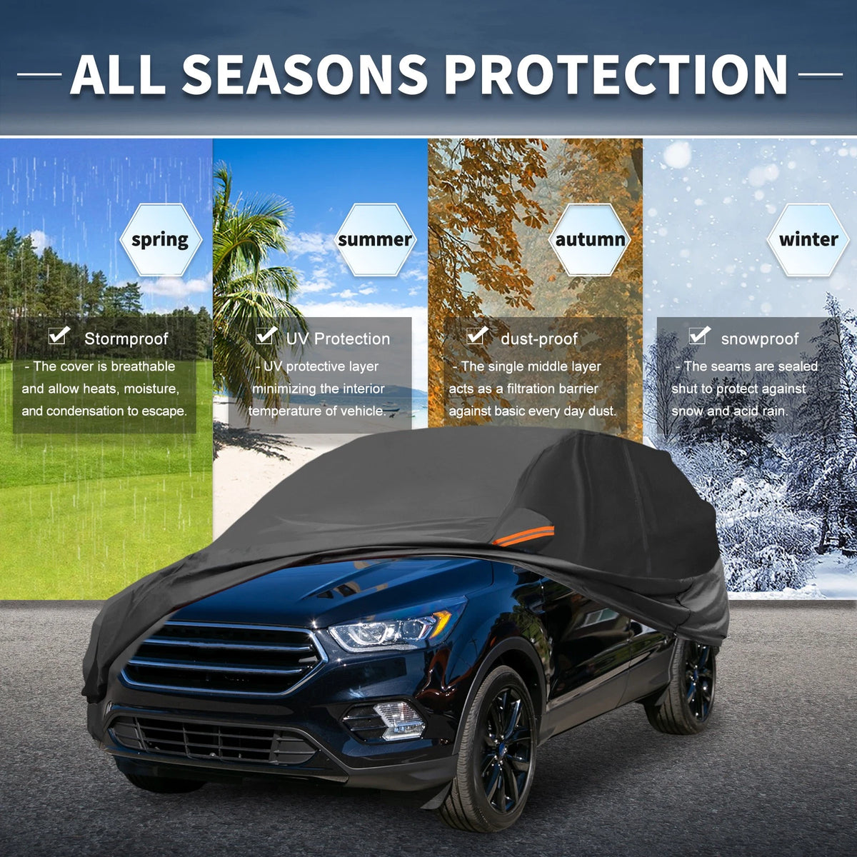 Waterproof 210D-PU Car Cover for Ford Escape (2013–2023)