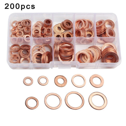 Set of 200 Copper Washer Seals for Drain Bolts