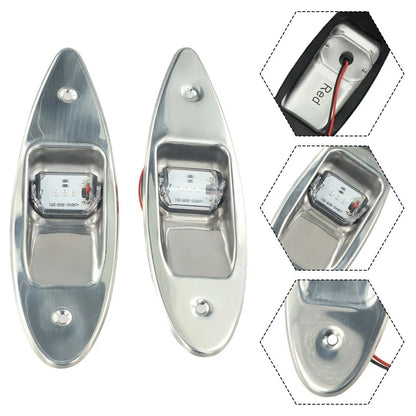 2X LED Navigation Side Tear Drop Lights for Marine Boat (12V)