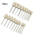 20pcs Wool Buffing Wheel Felt Mounted Mandrel Bit Set for Automotive Use
