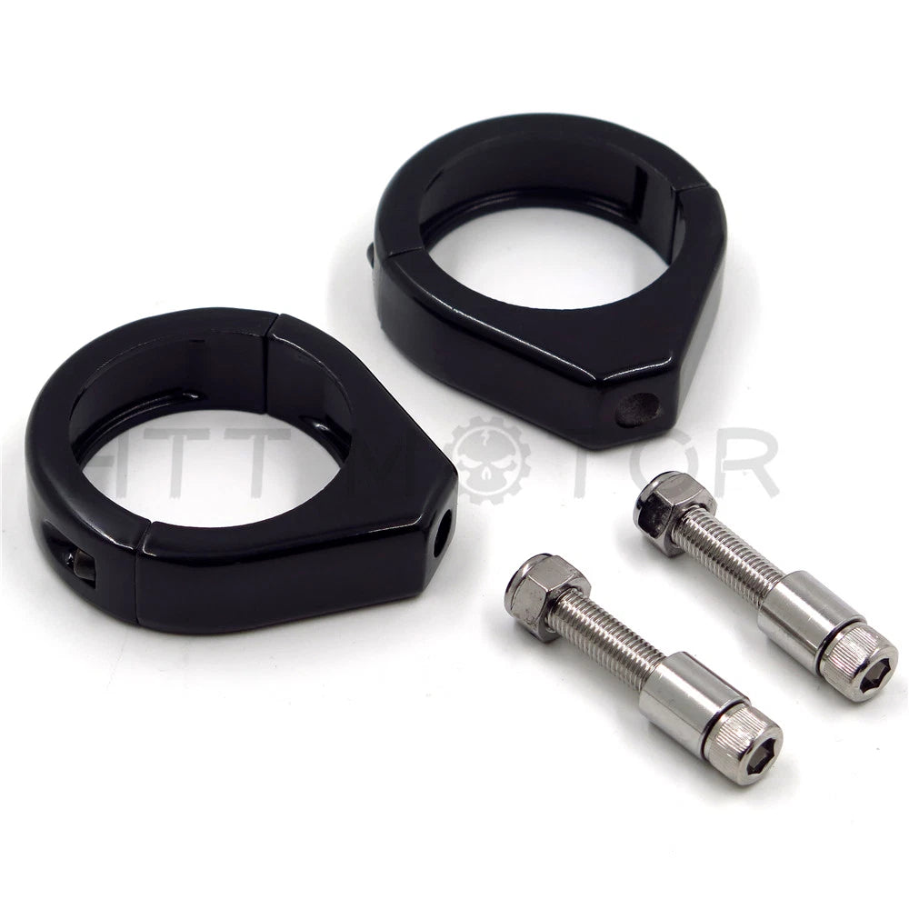 2X 49mm Turn Signal Indicator Light Relocation Fork Clamp for Harley-Davidson