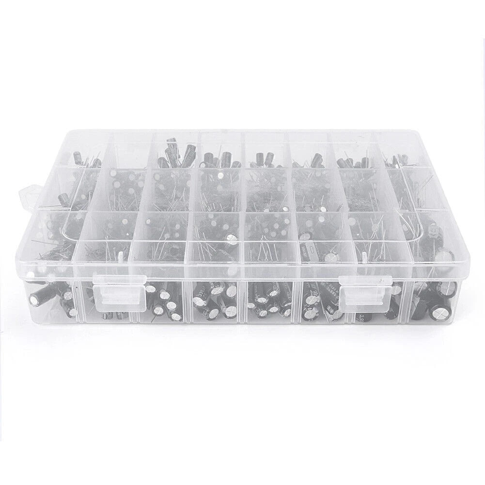 500pcs Electrolytic Capacitors Assortment Kit 0.1uF-1000uF