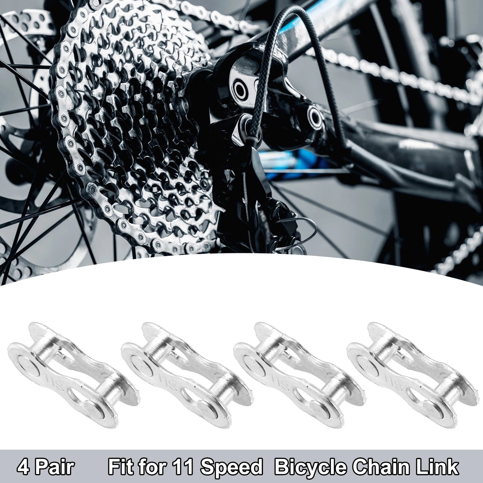 11 Speed Chain Master Link Connectors Pair for Bike Bicycle MTB (Silver)