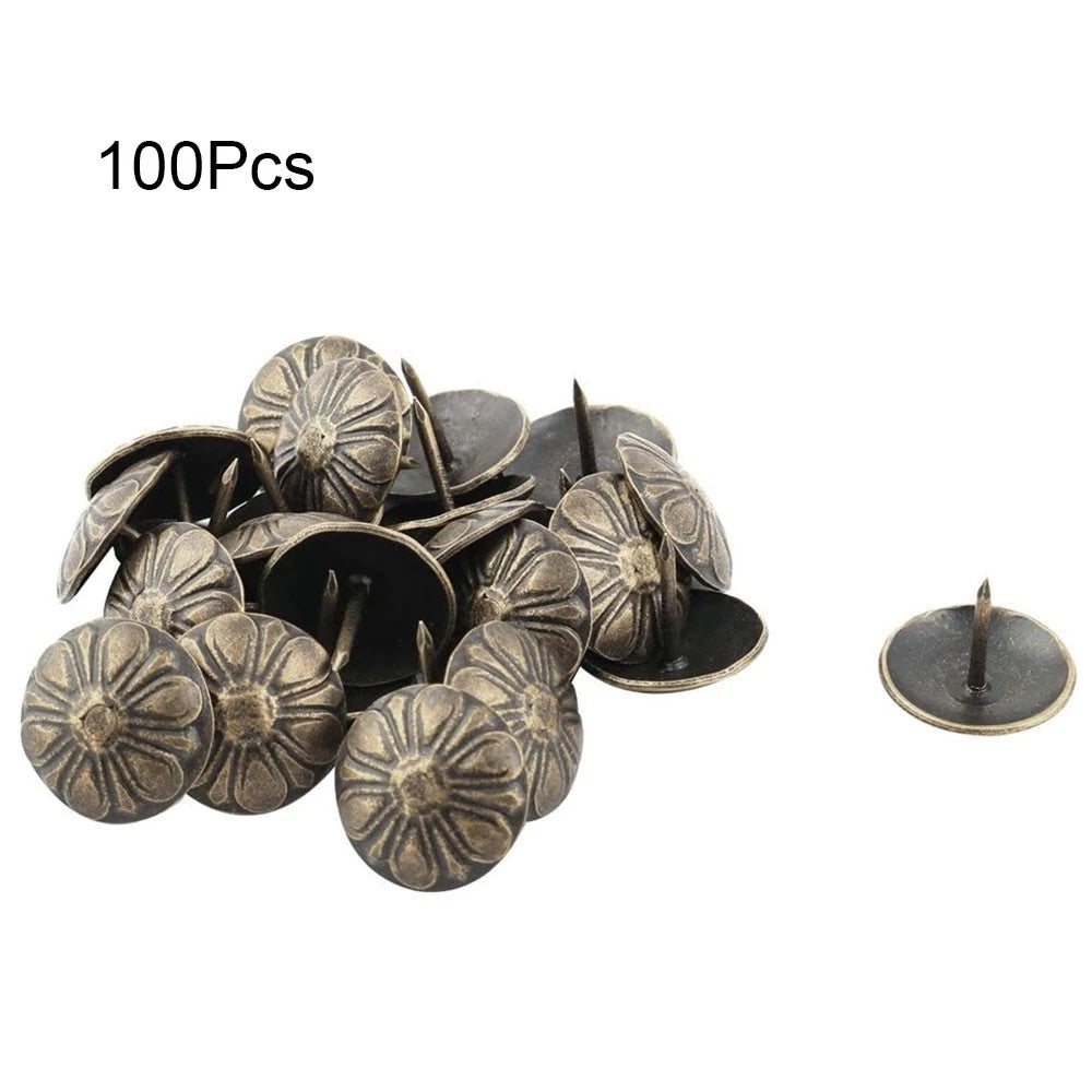100pcs 16x14mm Antique Upholstery Nails for Furniture Decor