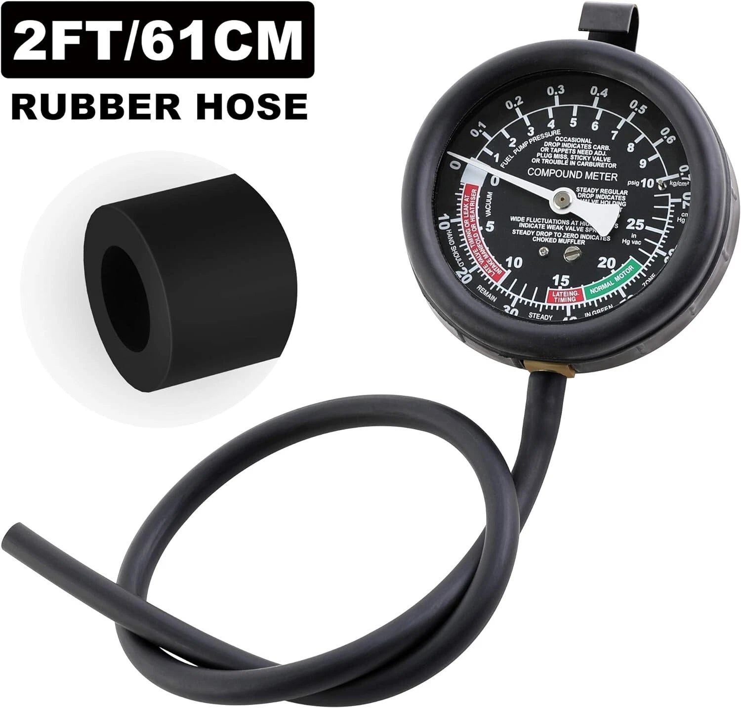 Carburetor Intake Manifold Vacuum Fuel Pump Pressure Tester Gauge Kit
