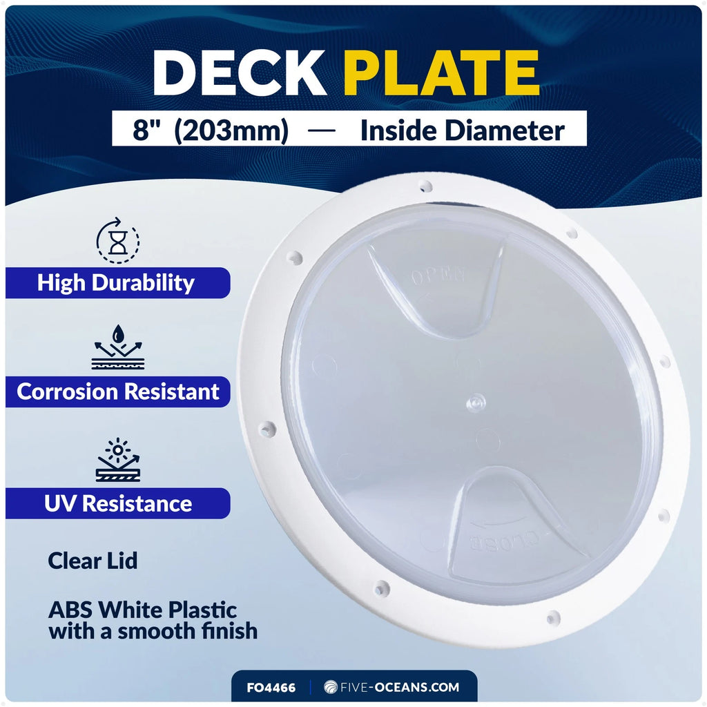 8" Round Inspection Deck Plate for Boat (Marine Access Hatch)