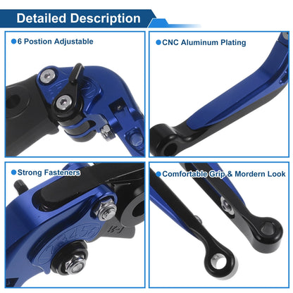 Adjustable Brake Clutch Levers for Kawasaki Vulcan S 650 (2015–2023) Blue Black