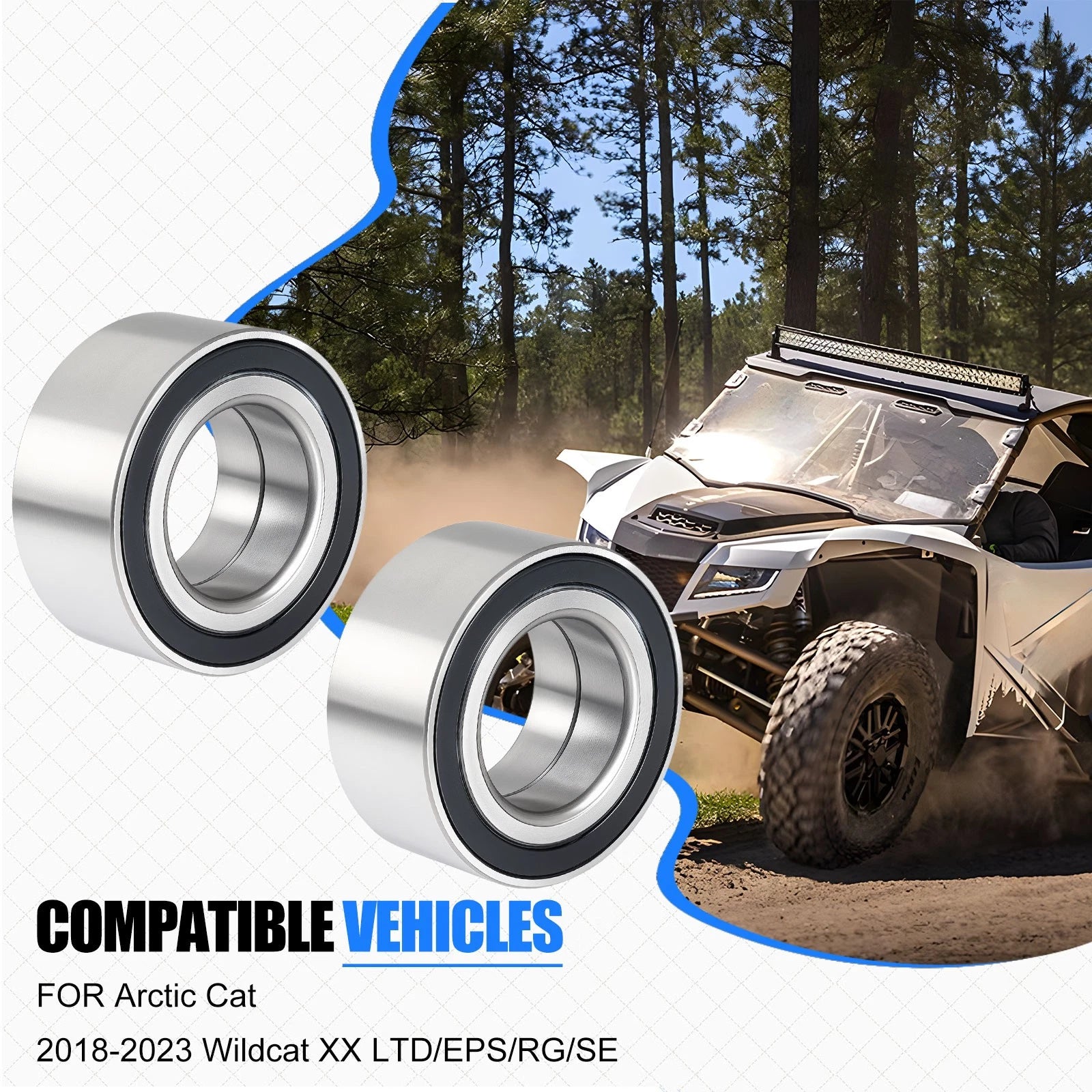 2X Front or Rear Wheel Bearing Kit for Arctic Cat Wildcat XX (2018–2023) 2402-412
