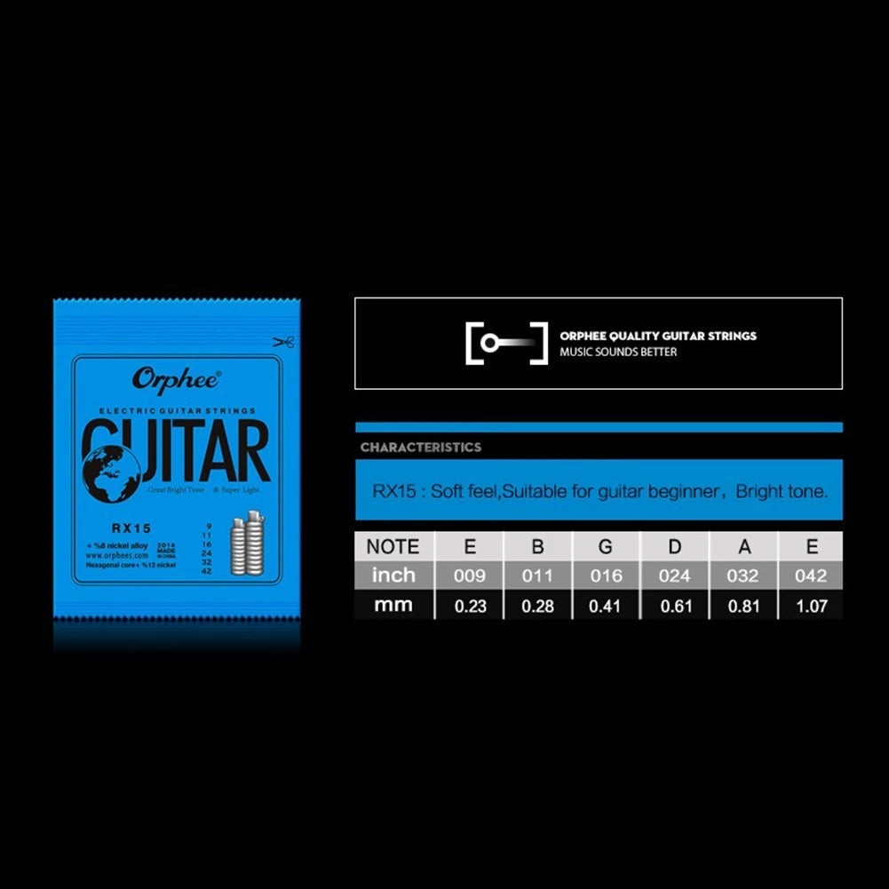 Electric Guitar Strings Set of 6 Full-Size 9-42/10-46/11-50